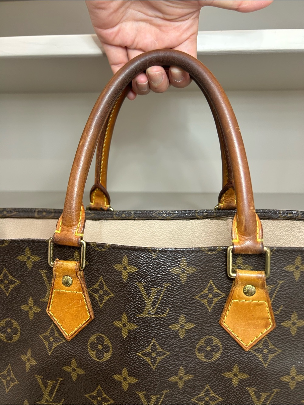 Authentic Vintage Louis Vuitton Monogram Sac Plat GM Tote Bag Handbag - Picture 13 of 17